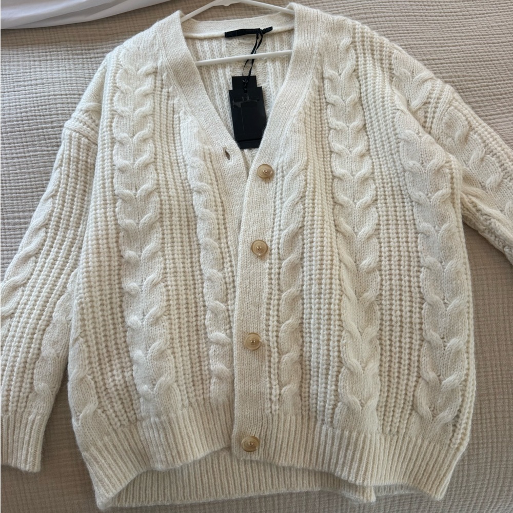 Jenni Kayne Ivory Cable Cocoon Cardigan